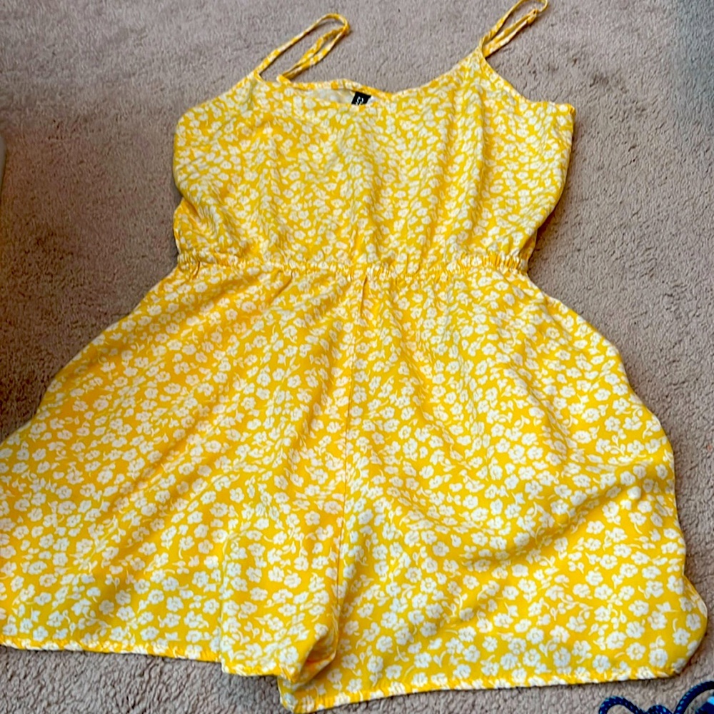 Divided women’s romper one piece  yellow size small